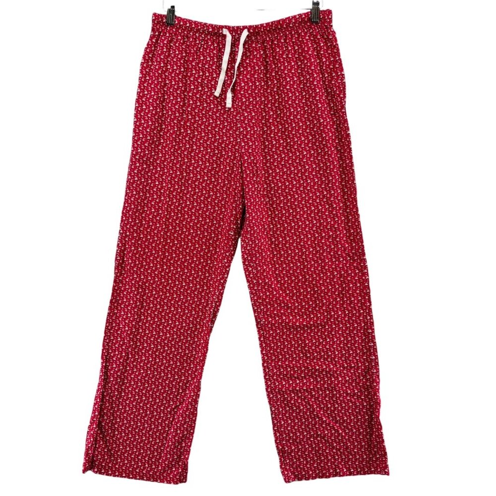 Sero Santa Hat Pajama Pants Mens Red Christmas Holiday Cotton Size M